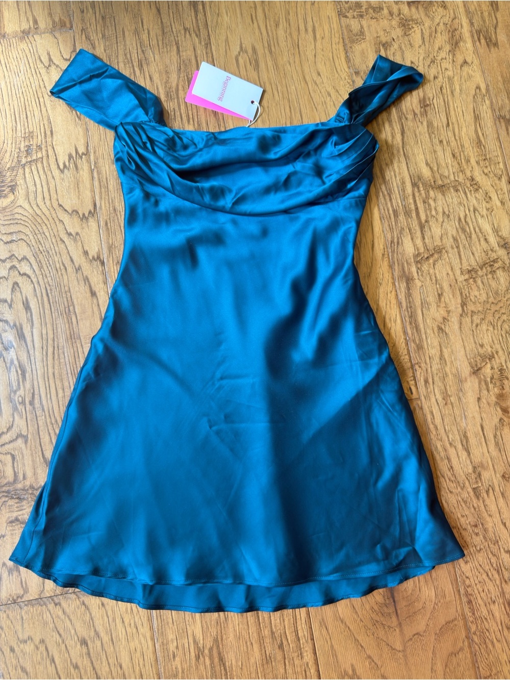 Beginning Boutique Zoella Teal Off Shoulder Mini Dress US 4 NWT